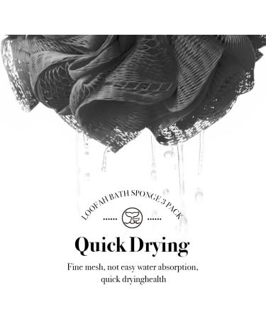 Loofah Sponge Bath Set for Men & Women - 4 Pack Dark Gray | Exfoliating Body Scrubber - Buy Online on GoSupps.com