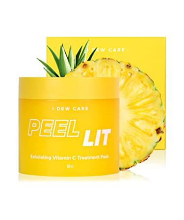 I Dew Care Face Peel Pads - Peel Lit | Citric Acid Vitamin C, Exfoliating, Resurfacing with AHA and PHA, Dual Texture, 60 Count