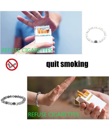 10 PCS Smoking Cessation Bracelet For Men Quit Smoking Bracelet Anti Smoking Bracelet Spiritual Bracelet For Women Helps Relieve Anxiety Frustration Irritability White+grey - Buy Online on GoSupps.com
