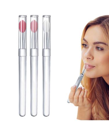 Dyeulget Silicone Lip Brush with Lid - Reusable Lip Balm Applicator Portable Silicone Lip Brush Lip Gloss Balm Applicator Eyeshadow Lip Scrub Brush Applicator Lip Applicators