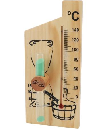 Buy Sauna Thermometer & Hourglass | 15-Minute Sandglass Temperature Indicator | Golden Wood for Sauna Room - International Shipping - Buy Online on GoSupps.com