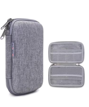 Diabetic Supplies Travel Case Bag Organizer for Glucose Meter Blood Sugar Test Strips Lancets Lancing Device Pens Syringes Alcohol Wipe Hard Shell Diabetes Testing Kit Protective Case (Gray)