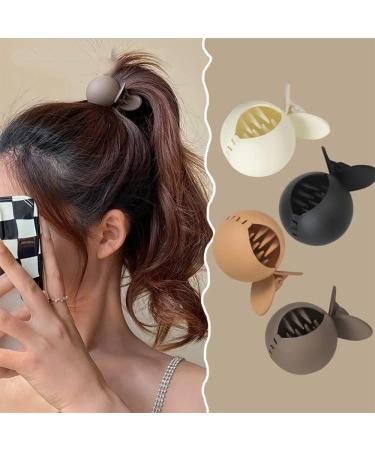 Fashion Ponytail Hair Claw Clip High Ponytail Fixed Hairpin Women Back Head Frosted Hairpin Anti-Sagging Headwear Barrette Hair Accessories(4 Pieces)