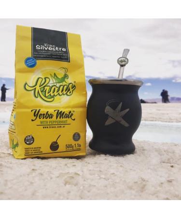 Yerbee Yerba Mate Tea Kraus Mint 05 kg Mate Tea from Argentina Detox and energy drink - Buy Online on GoSupps.com