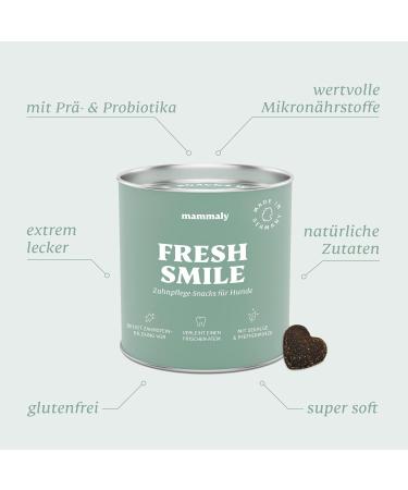 Mammaly Dental Care Snacks for Dogs - Fresh Smile Bad Breath Remedy Fressnapf Award Winner - 270 Snacks (3 Pack) - Buy Online on GoSupps.com