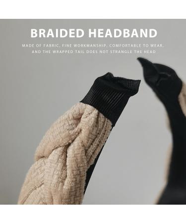 3 Pieces of Braided Wide Headbands Retro Women's Hairbands Women's Wide Hairbands Fashionable Braided Headbands Clothing Accessories for Girls and Women (3 Colors) - Buy Online on GoSupps.com