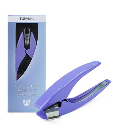 CLIPPERPRO Omega Select Toenail Clipper - Toe Nail Clipper for Women, Men, and Seniors | Ergonomic, Easy to Grip Small Nail Clippers | Nail Cutters with Steel Blades and 180 Degree Swivel Head Periwinkle edition
