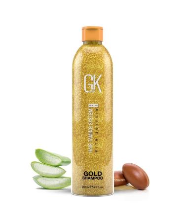 GK HAIR Global Keratin Gold Shampoo (8.5 Fl Oz/250ml) Hair Moisturizing Shine and Protection With Argan Oil Shea Butter Natural Oils All Hair Types