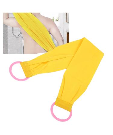 Double Sided Exfoliating Back Scrubber with Coarse Sand | Handle for Body Washing Shower - Yellow - Buy Online on GoSupps.com