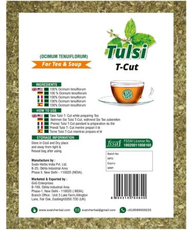 SVATV Herbal Tusli Loose Tea Leaf | Holy Basil Tea | Immune Support | Healthy Inflammatory Response | Rich Antioxidants - 100g 3.52 oz 0.22 Lbs - Buy Online on GoSupps.com