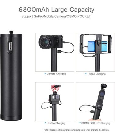 ULANZI BG-2 6800mAh Power Bank Hand Grip for Sony RX100 VII, Canon G7X Mark III, GoPro, DJI OSMO, iPhone, Samsung, OnePlus - Compact Camera and Smartphone External Battery - Buy Online on GoSupps.com