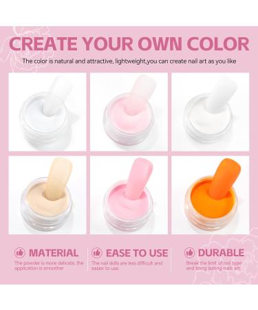 PECECOLOR 6 Colors Acrylic Nail Set - Professional Glitter Polymer Powder Kit for Nail Extensions No Lamp Needed - Buy Online on GoSupps.com