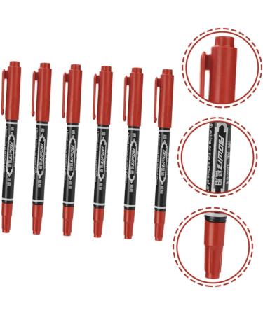 Angoily 6pcs Waterproof Eyeliner Dual Tip Markers Marker Pens Eyebrow Pencil Double Head Leather Pen 13.9x1.8cm Red - Buy Online on GoSupps.com