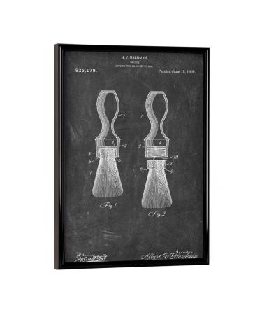 Artboxone poster with a black frame 18x13 cm abstract shaving brush Patent (table) - picture shaving brush barber hair 18x13 cm + black frame