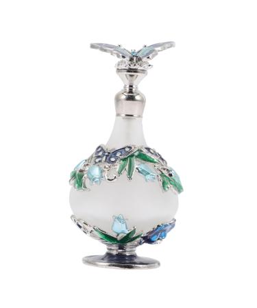 DOITOOL Perfume Bottle Terrariums Scent Bottle Ladies Perfume Antique Peacock Jewelry Pocket Perfume Terrarium Fogger Rhinestone Trim Vintage Mini Travel Perfume Rack Alloy Glass 9.2x5cm Assorted Color