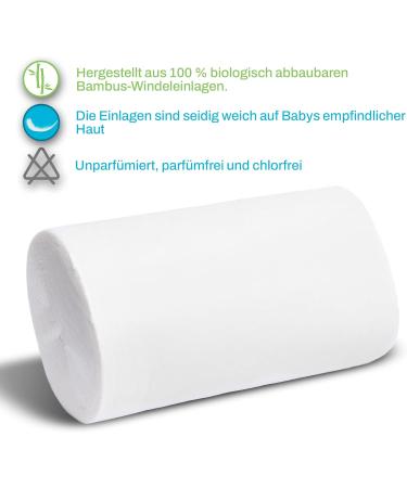 JM Baby Diaper Inserts - 100% Biodegradable Bamboo Cloth Diaper Insert Fragrance & Chlorine Free 2-Pack (100 Sheets) - Buy Online on GoSupps.com