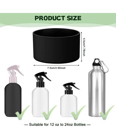 Silicone Sleeve Bottom Base Set for 16 oz Spray Bottles - Anti Slip & Washable Rubber Covers - Fits 12 to 24 oz Water Bottles (Grey/Black/White) - Buy Online on GoSupps.com