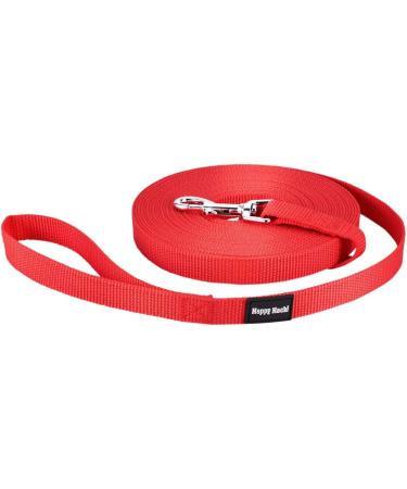 Happy Hachi 33m Red Tow Line for Dogs - Durable Nylon Training Leash with D-Carabiner & Grip Cushion | Ideal for All Dog Sizes - Buy Online on GoSupps.com