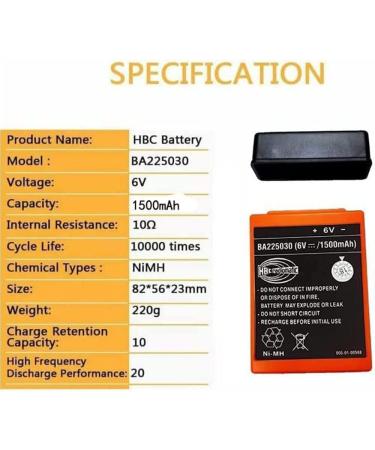 Buy 6V 1500mAh BA225030 Ni-Mh Rechargeable Battery for HBC Radiomatic | Crane Remote Control Pump Truck Battery - International Shipping Available - Buy Online on GoSupps.com
