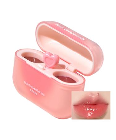 Honhoha Shiny Lip Gloss, Colorful Lip Gloss | Double Matte Lip Clay | Glitter Lip Glaze Earphone Case, Lip Gloss Tint with Applicator in