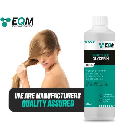 EQM ECO-904 Vegetable Glycerine 500 ml Purity 99.5% Glycerol 100% Natural Natural Moisturizer for Hair and Skin Ideal for Soaps Shampoos and Creams. - Buy Online on GoSupps.com