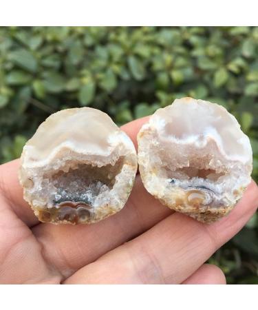 1pair Beautiful Natural Agate Geode Crystal Little Geode Cluster Rare Gem Home Decoration Collection for Gifts