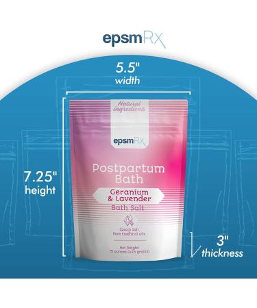 Postpartum Sitz Bath Salt with Epsom & Essential Oils | Perineal Care Soak for Postpartum Recovery - 15 Ounce BPA-Free Pouch - Buy Online on GoSupps.com