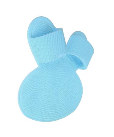 Foot Exfoliating Mat Multifunction Shower Foot Cleaner Silicone. Easy to Clean for Women (BLUE)