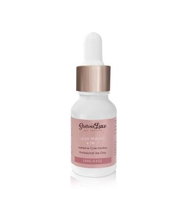 Professional Adhesive Accelerator Bonder Primer Sealer Lash Magic 4 in 1 by Stellena Luxe for Eyelash Extensions Longer Retention Special Dropper Design Instant Bond Eliminate Watery Red Eyes 15ml