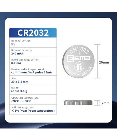 EEMB 5PACK CR2032 Batteries - High Performance 3V Coin Cell Batteries for Watches & Electronics | International Shipping - Buy Online on GoSupps.com