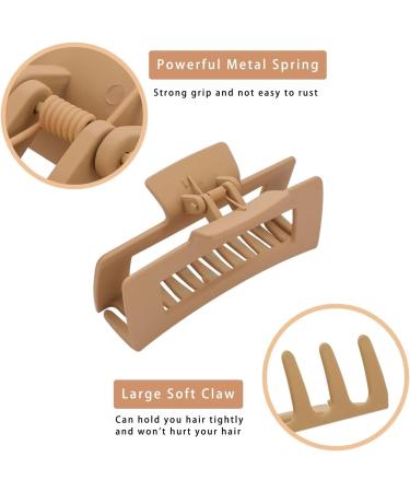 8Pcs Medium Claw Hair Clips for Women Girls - Matte Rectangle Small Hair Clips - Nonslip Jaw Clips for Thin/Medium Thick Hair - Warm Color Set - Buy Online on GoSupps.com