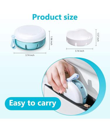 Okcnoupp Dental Retainer Case Denture Cleaning Box with Strainer & Mirror (Free Chewer + Braces Extractor + Brush) Suitable for Removable Braces Storage Soaking Cleaning Round - Buy Online on GoSupps.com