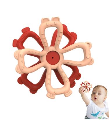 Buy Cartoon Silicone Bite Ring for Newborns - Flexible Heat-Resistant Flower Shape Teether - Ideal for Orphanages & Child Care - Buy Online on GoSupps.com