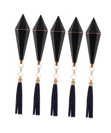 POPETPOP 5pcs Su Lipstick Tube Diamond Lip Gloss Pink Fringe Cosmetic Tube Refillable Lip Bottle Empty Lip Gloss Tubes with Black Tubes Empty Glossy Lip Balm With Cover Sample Holder Travel 11x3cm Black