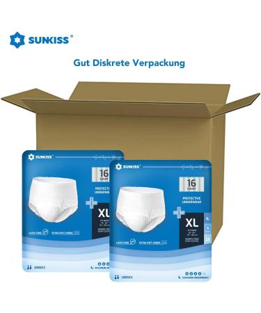 Sunkiss Trustplus XL Incontinence Pants for Adults - Absorbent Diaper Trousers with Elastic Cuffs | Discreet Bladder Protection | 64 Pieces - Buy Online on GoSupps.com