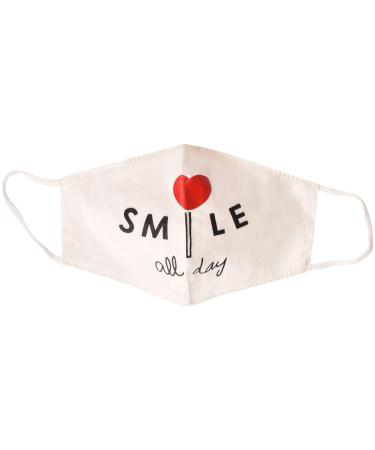 Stylbreaker women cotton fabric mask in single -colored with different motifs double -layer washable community mask 08040007 smile all day - white - Buy Online on GoSupps.com