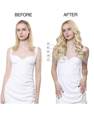 Doores Real Hair Extensions Clip In - 22 Inch Bleach Blonde 55cm 7 Pieces 110g Seamless PU Extensions - Buy Online on GoSupps.com