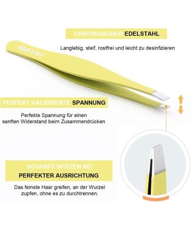 6pcs Professional Eyebrow Tweezers Kit for Women - Precision Stainless Steel Set for Ingrown Hairs, Splinters, Facial Hair Removal by MAYKI - Buy Online on GoSupps.com