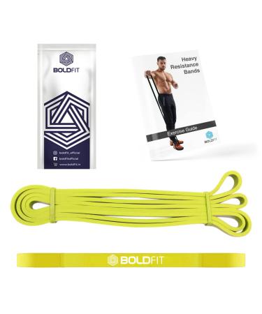 Boldfit Natural Rubber Heavy Resistance Band For Workout Set Exercise&Stretching Pull Up Bands For Home Exercise For Gym Men&Women Resistance Bands Loop Bands Toning Bands Resistance Yellow (3-7 Kg)