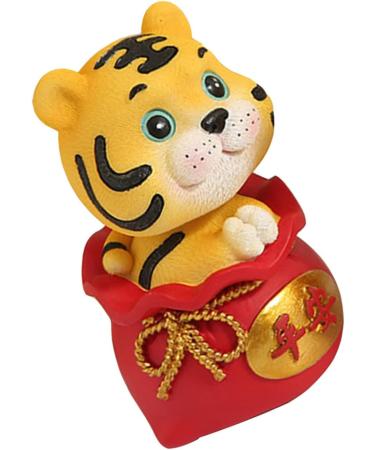Beavorty 2 pcs year of the tiger bobble head ornament christmas toys light house decorations for home small animal toys Resin Lovely Animal Ornament car chinese mascot toys Home Tiger Decor Redx2pcs 6X6X9.5CMx2pcs - Buy Online on GoSupps.com