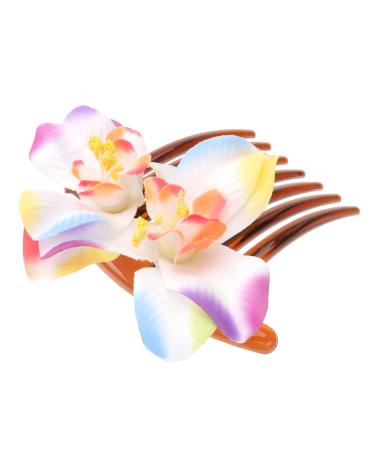 Angoily Holiday Hair Accessories Bridal Hair Clip Hawaiian Plumeria Hair Side Comb Bridal Headpiece Hawaiian Flower Petals for Wedding Hair Clips The Flowers Hair up Bride Pink