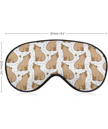 Buy Cute Cartoon Capybara Sleeping Mask | Soft Light-Blocking Eye Covers for Men Women & Kids - Adjustable Strap Sleepmask - Buy Online on GoSupps.com