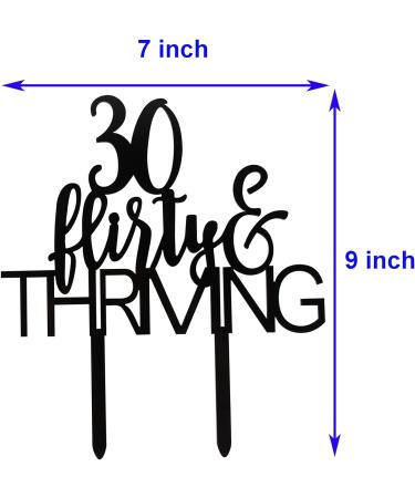 30 Flirty & Thriving Cake Topper Funny 30th Birthday Party Decor Dirty Thirty Cake Topper Birthday Party Decorations Supplies(Black) - Buy Online on GoSupps.com