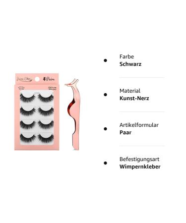 3D False Eyelashes - Reusable Long & Thick Handmade Dramatic Eyelashes (4 Pairs) with Clip - Enhance Your Makeup Look - Buy Online on GoSupps.com