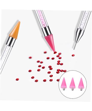 Healeved 6 Pcs Wax Head Rhinestone Dotting Pen Tips Nail Picker Replacement Tips Rhinestones Picker Tips Point Drill Pen Tip Rhinestone Picker Head Manicure Tools Nail Art Tool Pink Acrylic - Buy Online on GoSupps.com