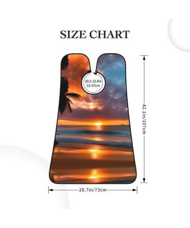 Sunset Beach Print Beard Bib Apron | Best Beard Hair Catcher for Men | Beard Cape Cloth for Shaving & Trimming - Buy Online on GoSupps.com