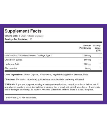 Piping Rock Chicken Sternum Type II Collagen Supplement | 3000mg | 120 Capsules | with Hyaluronic Acid | Non-GMO Gluten Free - Buy Online on GoSupps.com