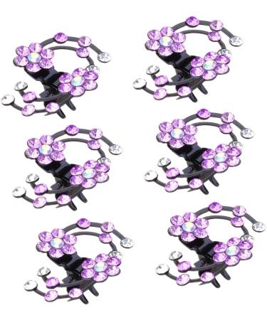 12 pcs Rhinestone Flower Hair Clips for Women - Purple Claw Hair Pins for Bridal & Wedding Accessories - Buy Online on GoSupps.com