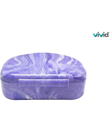 Orthodontic Retainer Case - Purple Marble | Portable Denture & Mouthguard Holder - Buy Online on GoSupps.com
