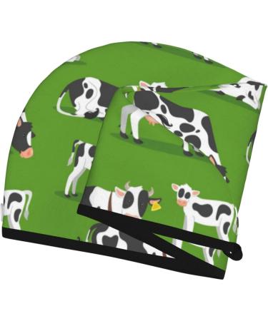 Buy Cows with Calfs Green Microfiber Hair Towel - Super Absorbent Quick Dry Wrap for Long Curly & Thick Hair | Soft Coral Velvet for Women - Buy Online on GoSupps.com